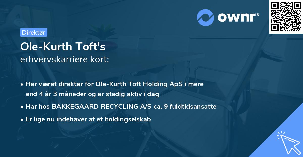 Ole-Kurth Toft's erhvervskarriere kort