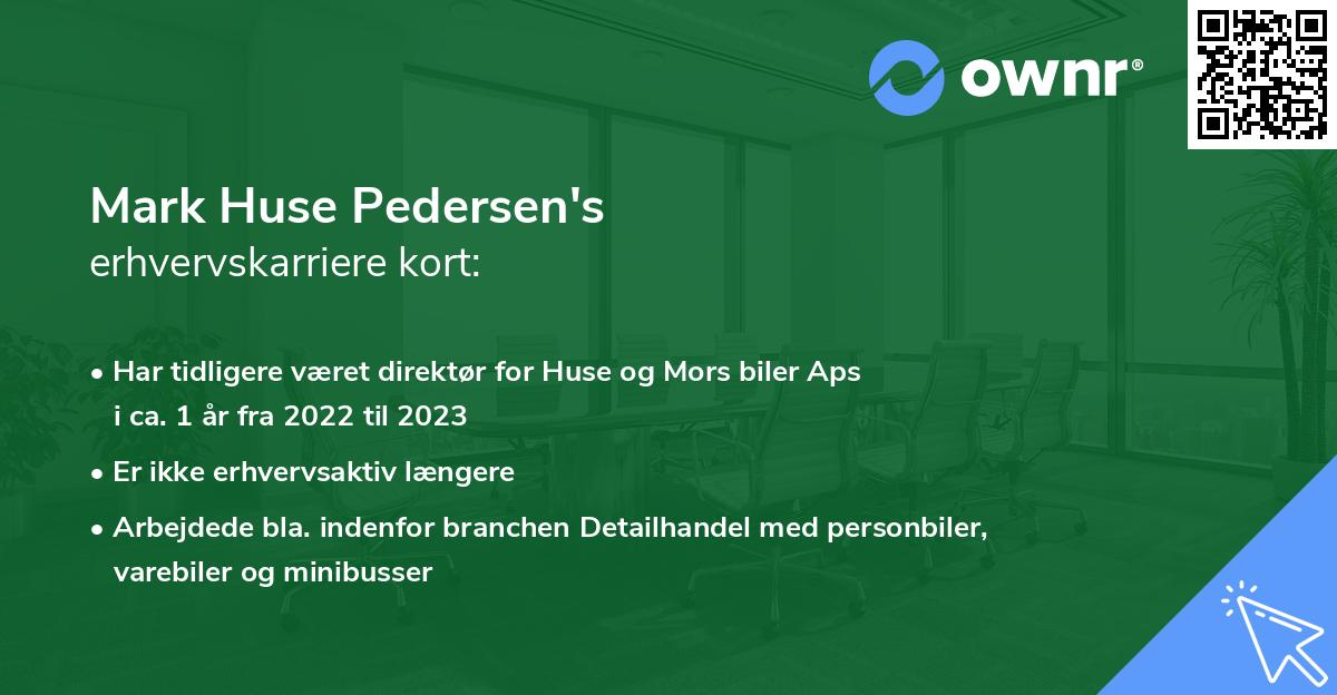 Mark Huse Pedersen's erhvervskarriere kort