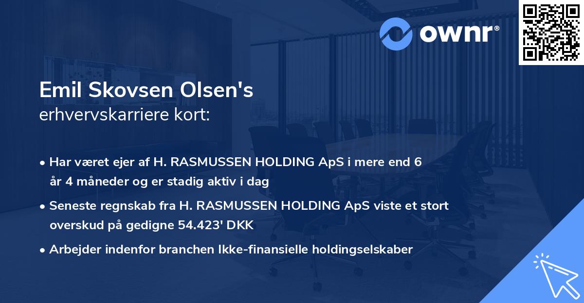 Emil Skovsen Olsen's erhvervskarriere kort