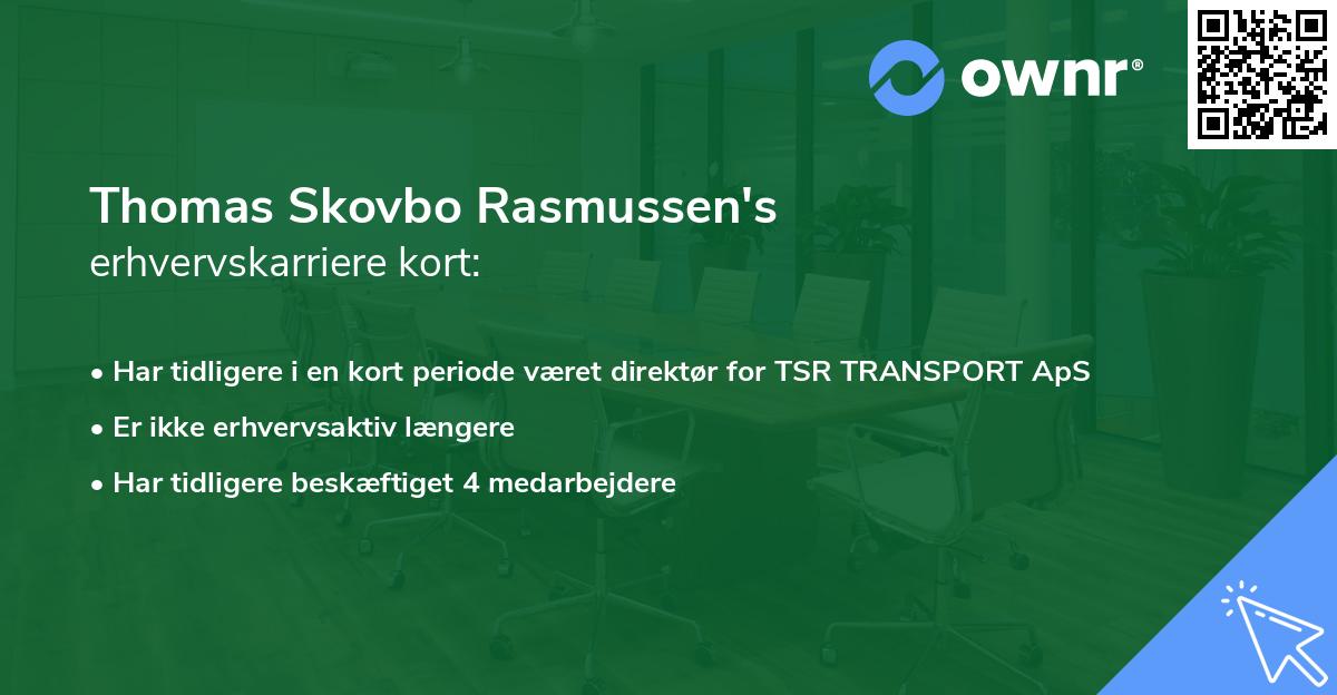 Thomas Skovbo Rasmussen's erhvervskarriere kort