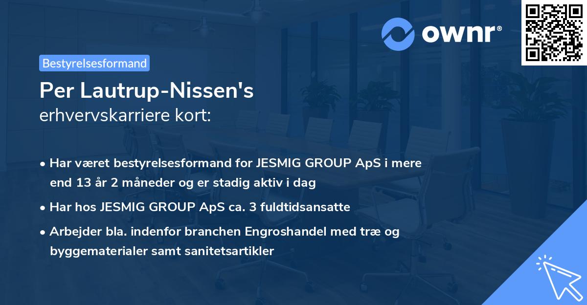 Per Lautrup-Nissen's erhvervskarriere kort