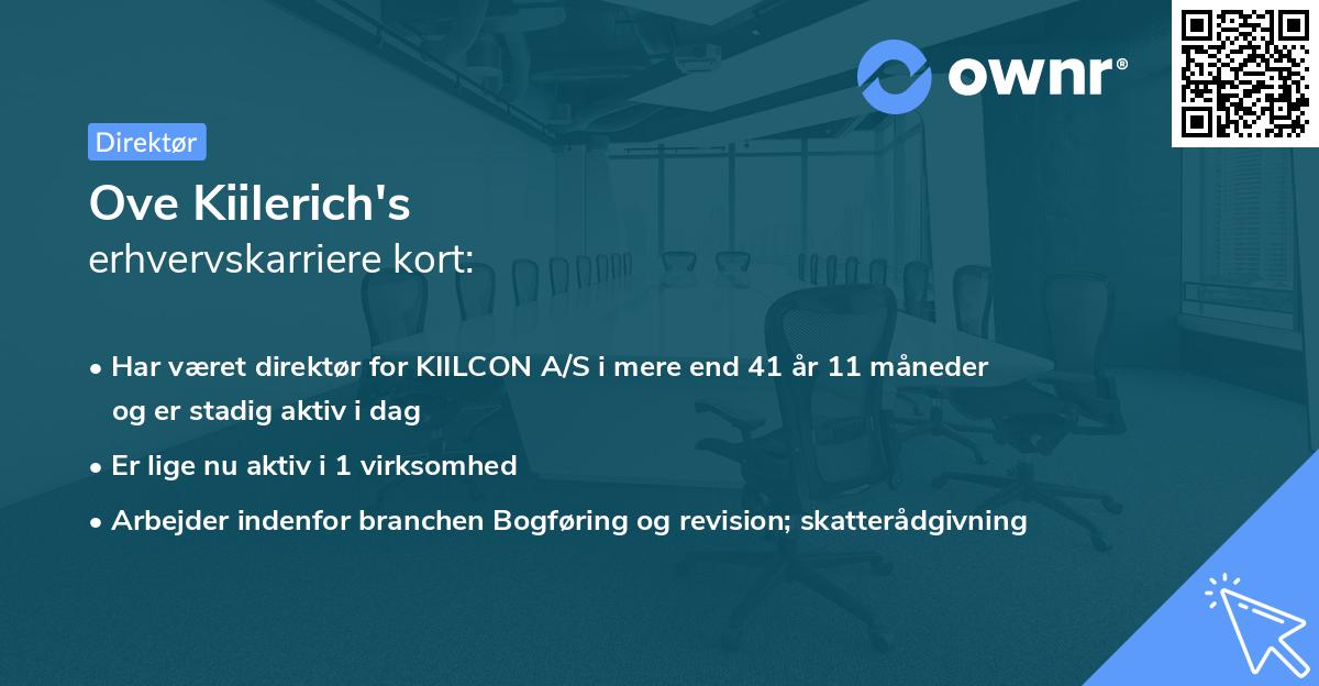 Ove Kiilerich's erhvervskarriere kort