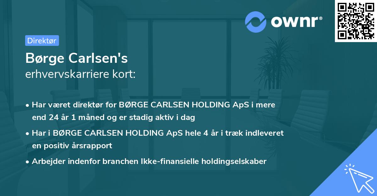 Børge Carlsen's erhvervskarriere kort