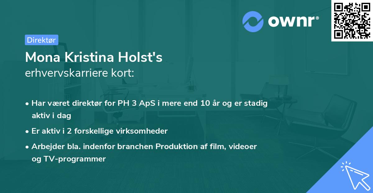 Mona Kristina Holst's erhvervskarriere kort