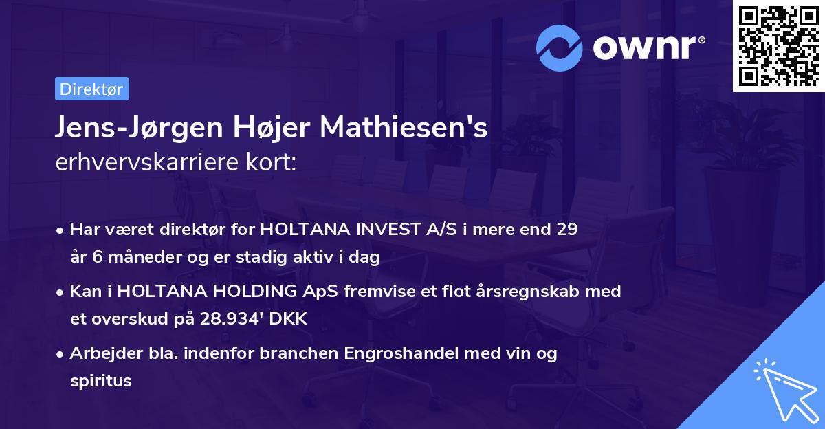 Jens-Jørgen Højer Mathiesen's erhvervskarriere kort