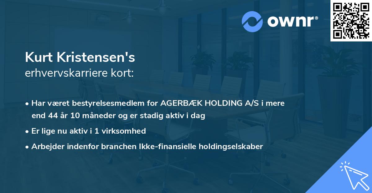 Kurt Kristensen's erhvervskarriere kort