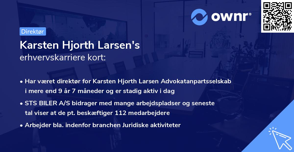 Karsten Hjorth Larsen's erhvervskarriere kort