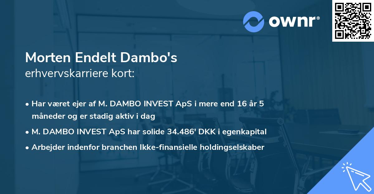 Morten Endelt Dambo's erhvervskarriere kort