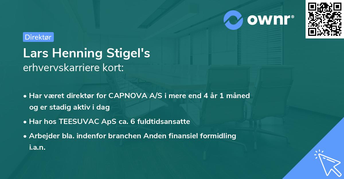 Lars Henning Stigel's erhvervskarriere kort
