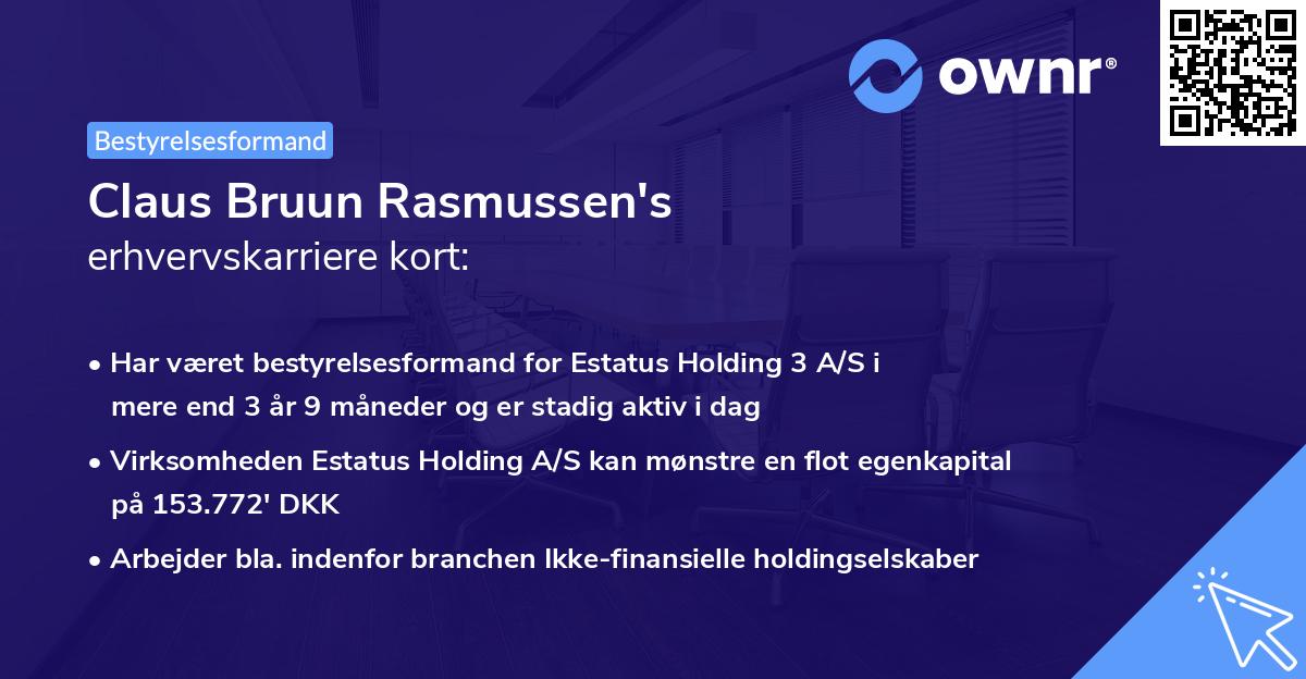 Claus Bruun Rasmussen's erhvervskarriere kort