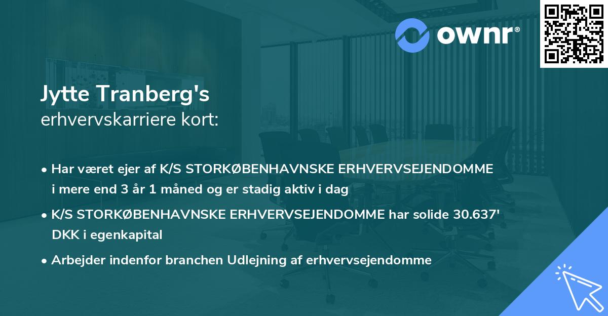 Jytte Tranberg's erhvervskarriere kort