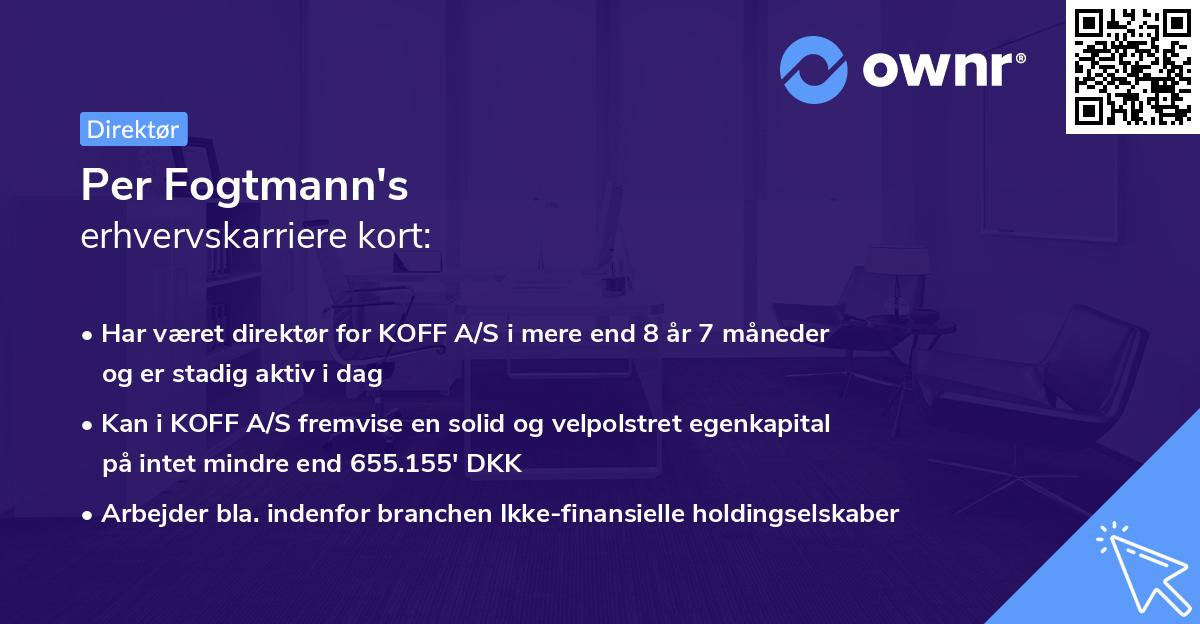 Per Fogtmann's erhvervskarriere kort