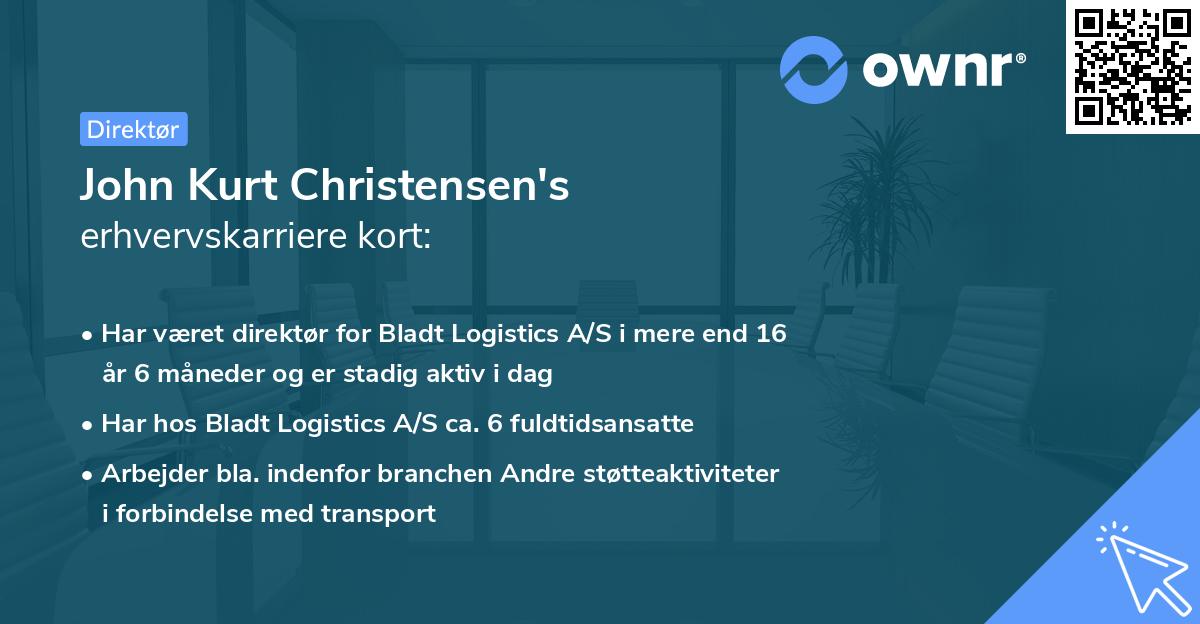 John Kurt Christensen's erhvervskarriere kort