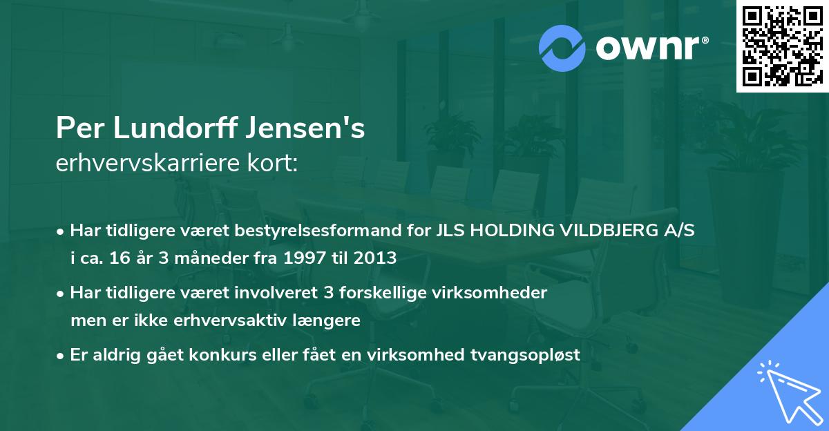 Per Lundorff Jensen's erhvervskarriere kort