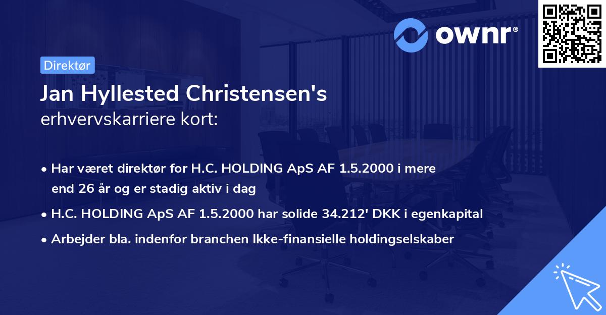 Jan Hyllested Christensen's erhvervskarriere kort