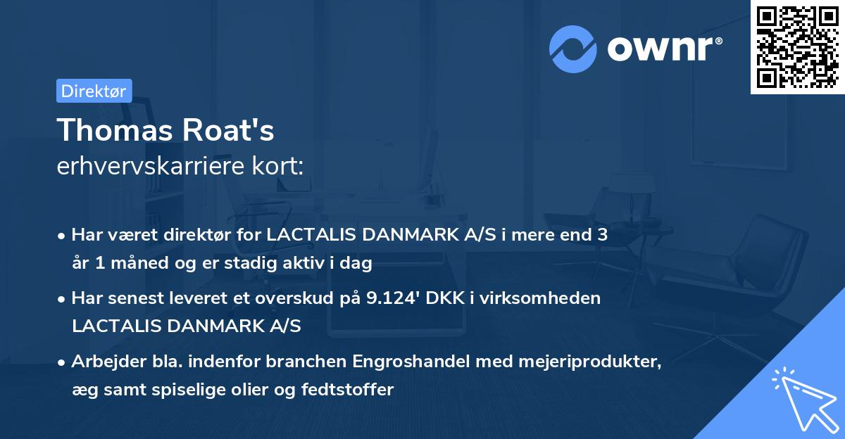 Thomas Roat's erhvervskarriere kort
