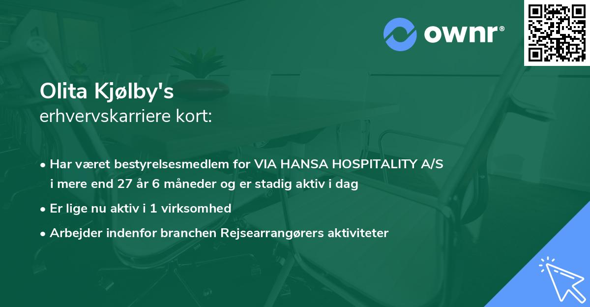 Olita Kjølby's erhvervskarriere kort