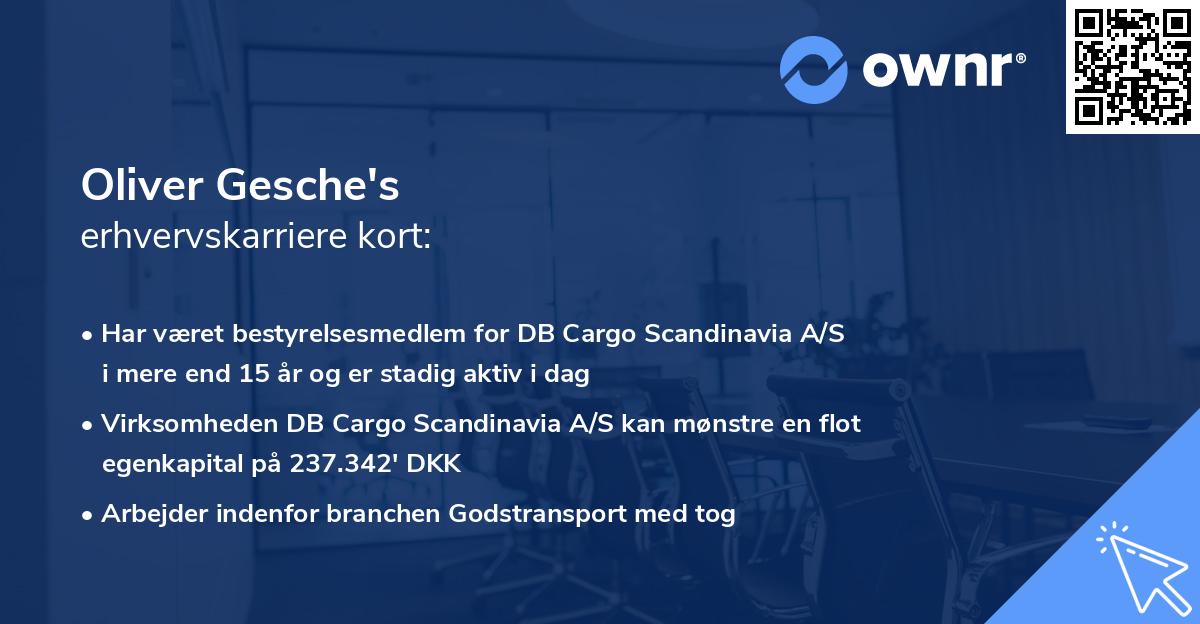 Oliver Gesche's erhvervskarriere kort