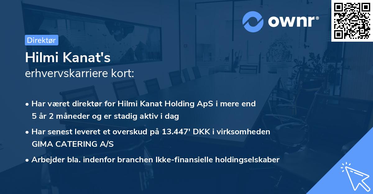 Hilmi Kanat's erhvervskarriere kort