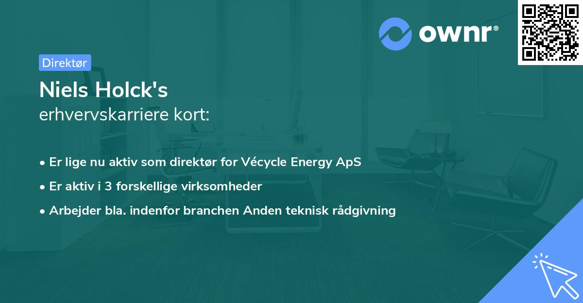 Niels Holck's erhvervskarriere kort