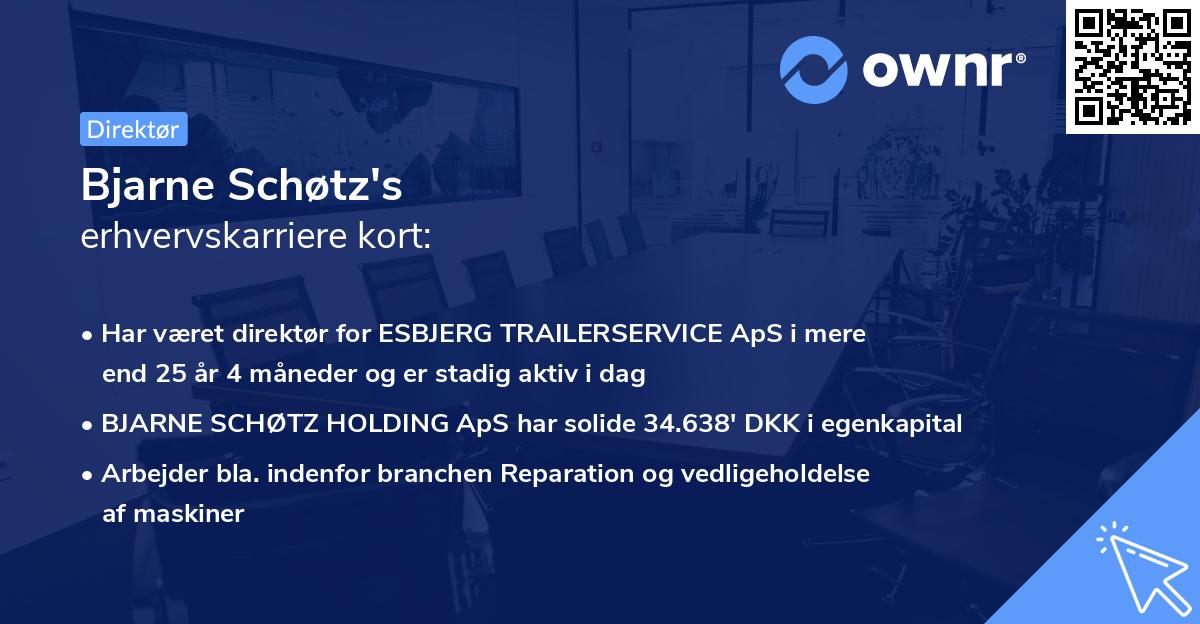Bjarne Schøtz's erhvervskarriere kort