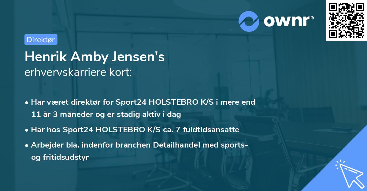 Henrik Amby Jensen's erhvervskarriere kort