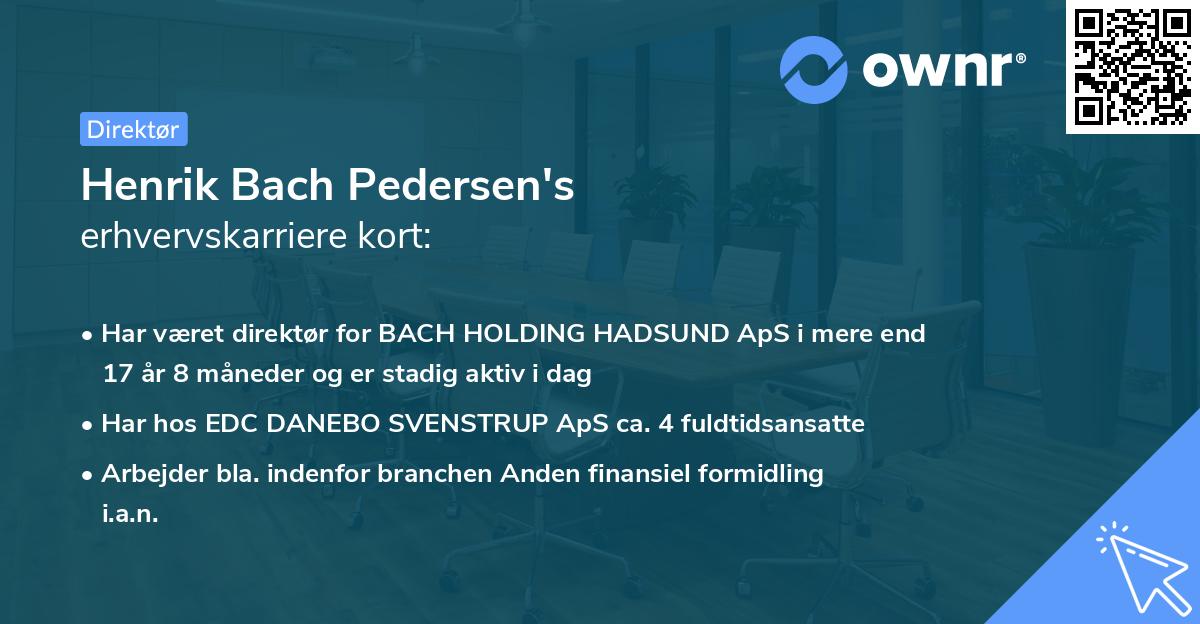 Henrik Bach Pedersen's erhvervskarriere kort