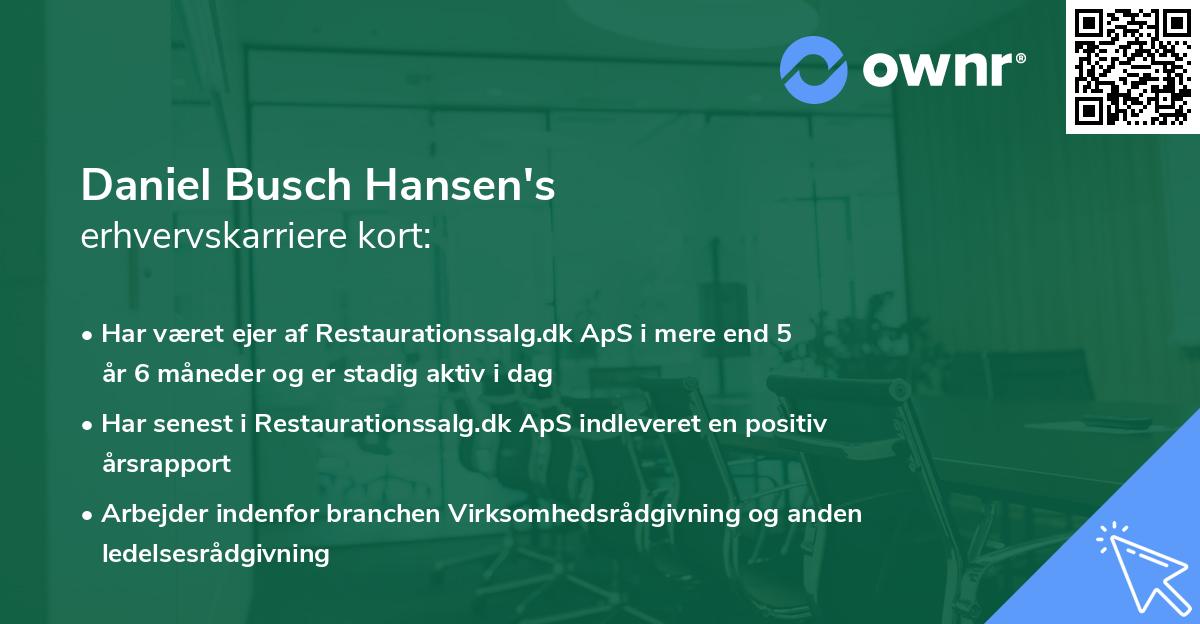 Daniel Busch Hansen's erhvervskarriere kort