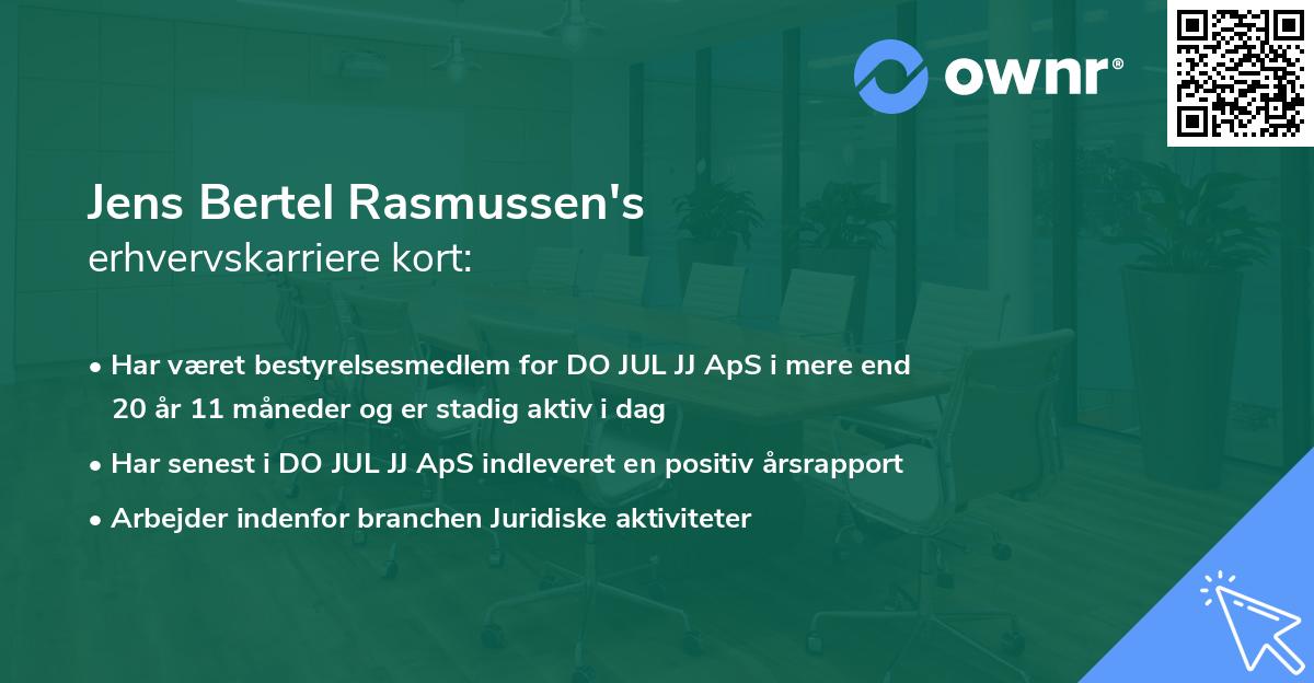 Jens Bertel Rasmussen's erhvervskarriere kort