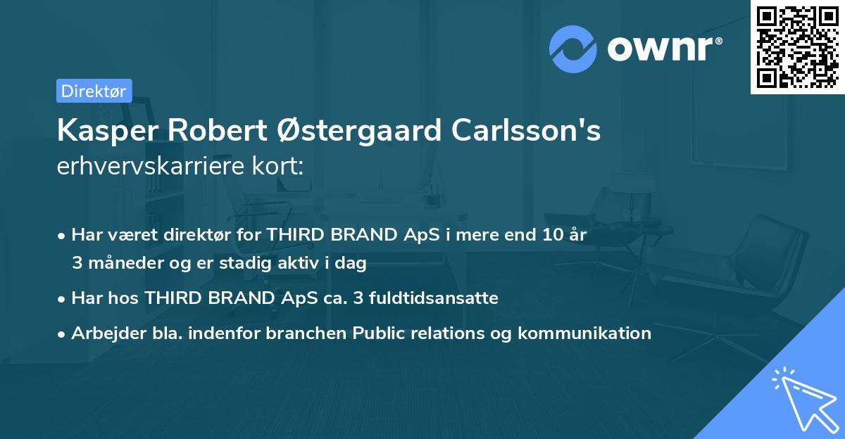 Kasper Robert Østergaard Carlsson's erhvervskarriere kort