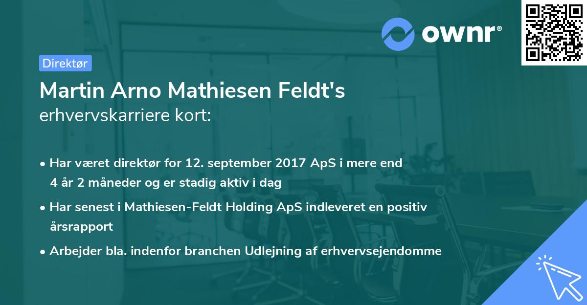 Martin Arno Mathiesen Feldt's erhvervskarriere kort