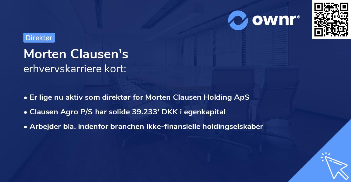 Morten Clausen's erhvervskarriere kort