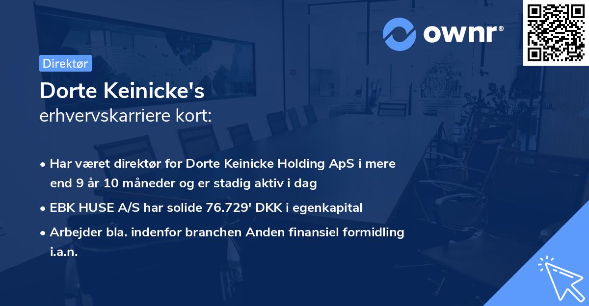 Dorte Keinicke's erhvervskarriere kort