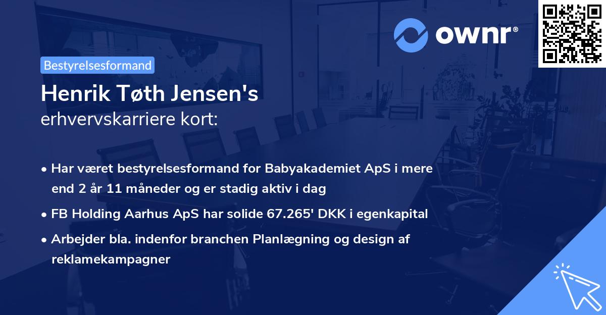 Henrik Tøth Jensen's erhvervskarriere kort