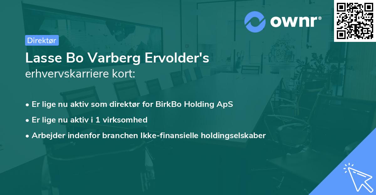 Lasse Bo Varberg Ervolder's erhvervskarriere kort