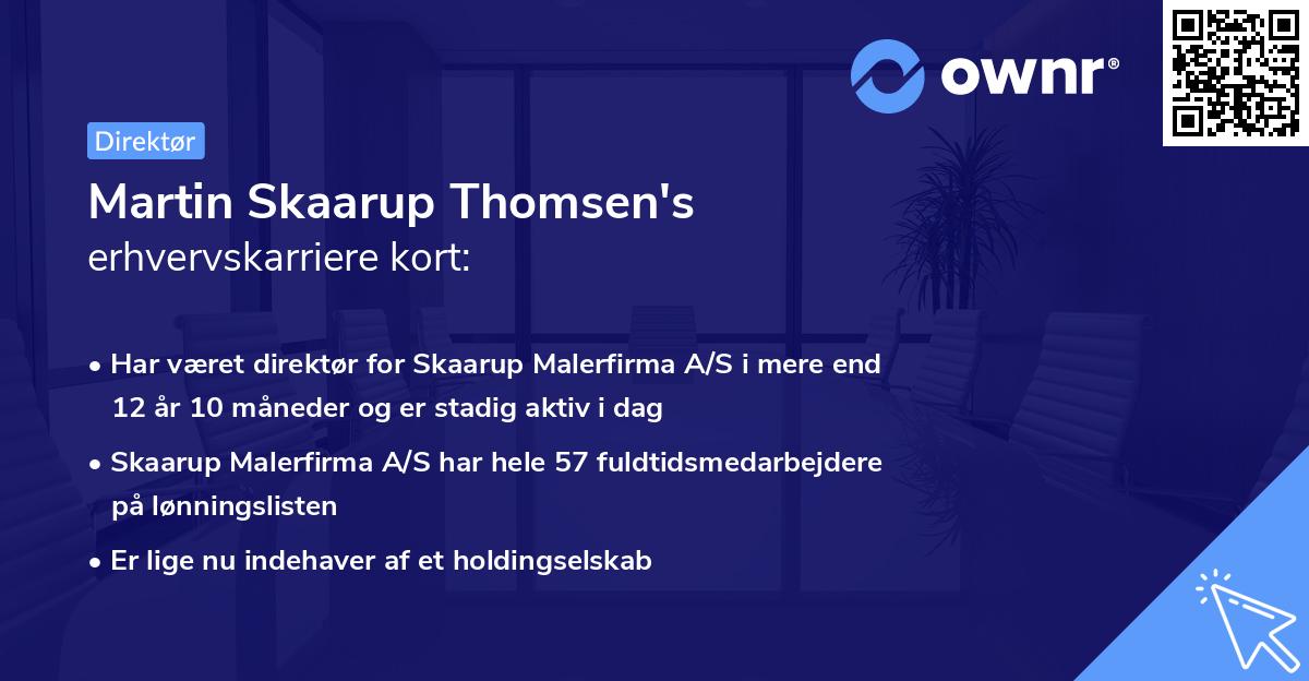 Martin Skaarup Thomsen's erhvervskarriere kort