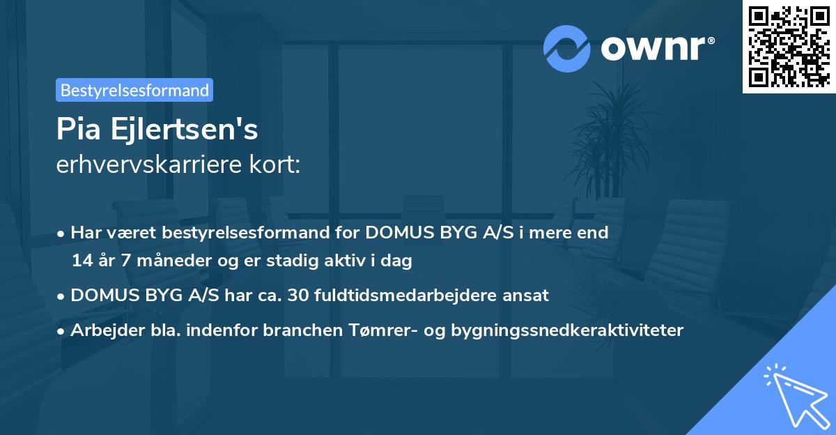 Pia Ejlertsen's erhvervskarriere kort
