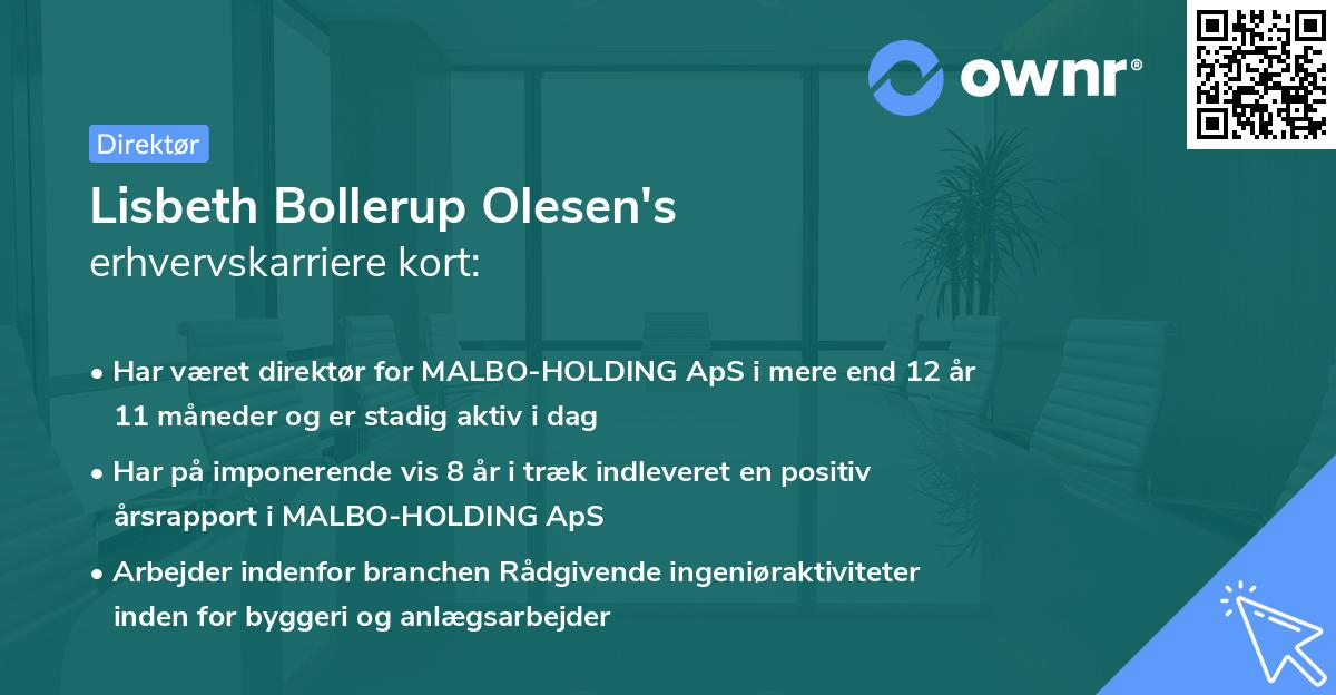 Lisbeth Bollerup Olesen's erhvervskarriere kort