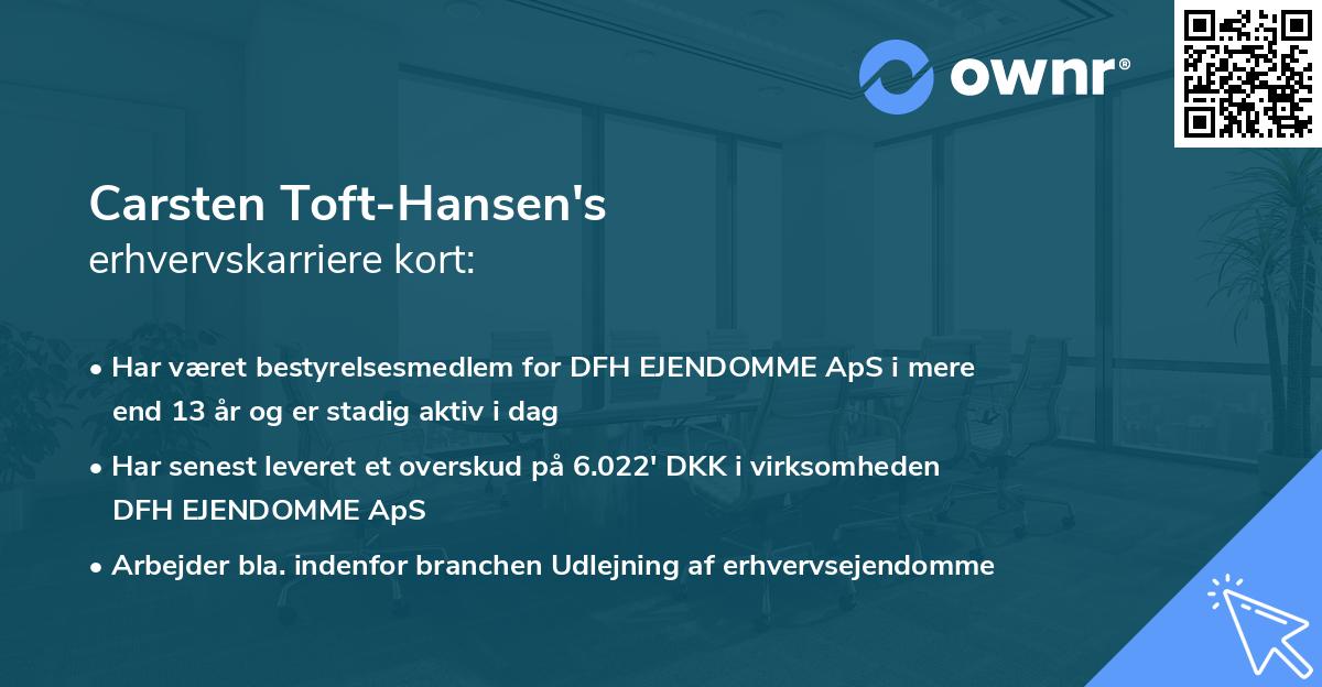 Carsten Toft-Hansen's erhvervskarriere kort