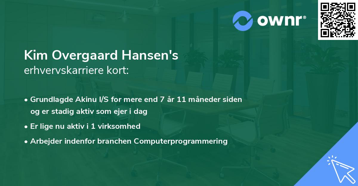 Kim Overgaard Hansen's erhvervskarriere kort