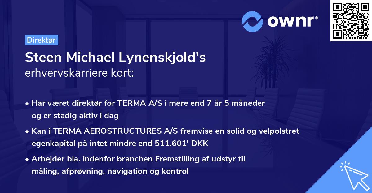 Steen Michael Lynenskjold's erhvervskarriere kort