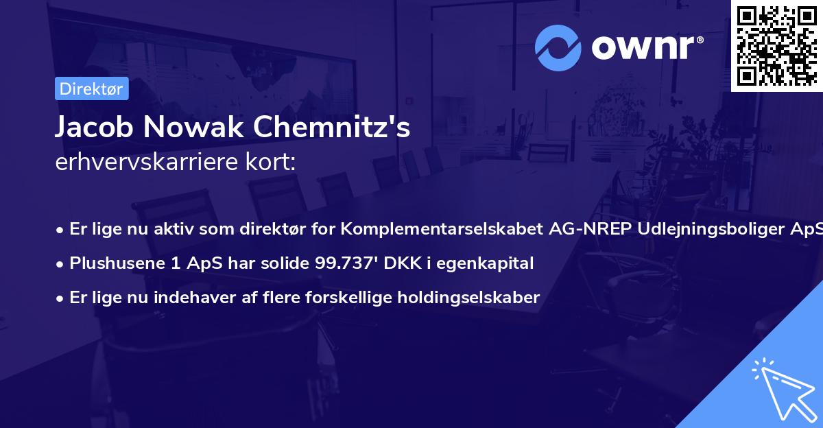 Jacob Nowak Chemnitz's erhvervskarriere kort