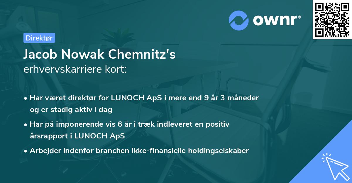 Jacob Nowak Chemnitz's erhvervskarriere kort