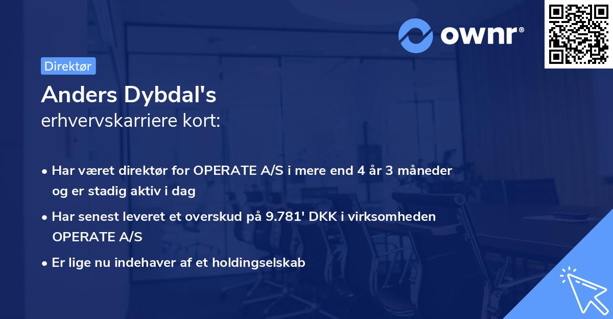 Anders Dybdal's erhvervskarriere kort