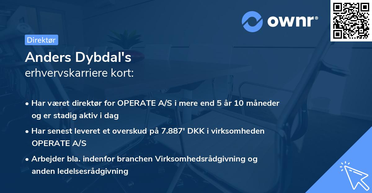 Anders Dybdal's erhvervskarriere kort