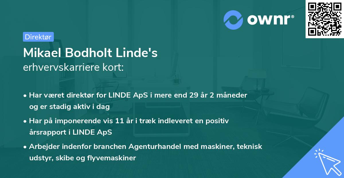 Mikael Bodholt Linde's erhvervskarriere kort
