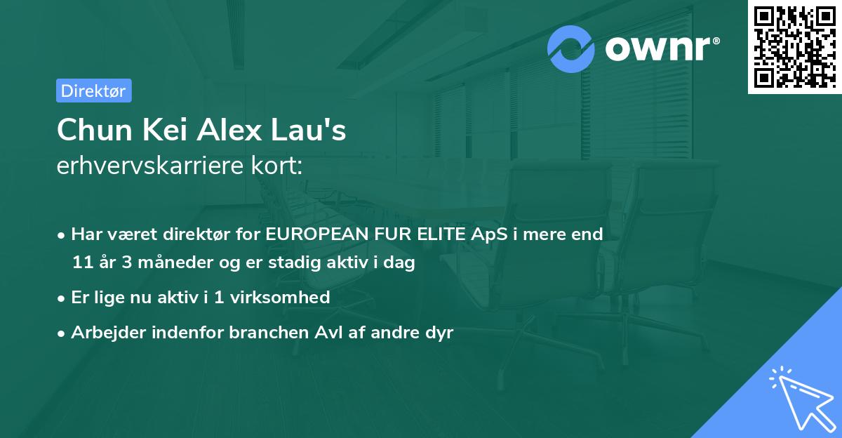 Chun Kei Alex Lau's erhvervskarriere kort