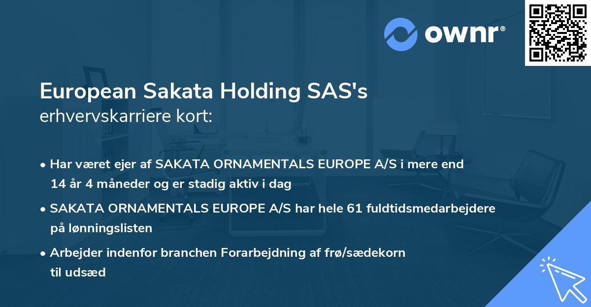 European Sakata Holding SAS's erhvervskarriere kort