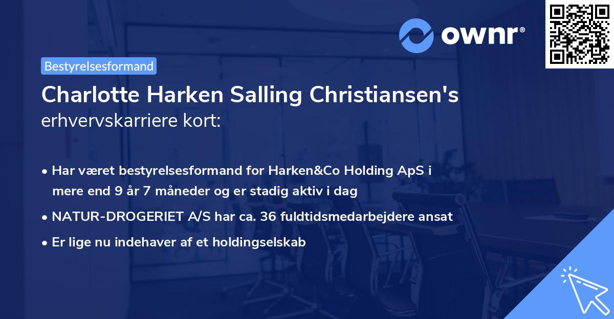 Charlotte Harken Salling Christiansen's erhvervskarriere kort