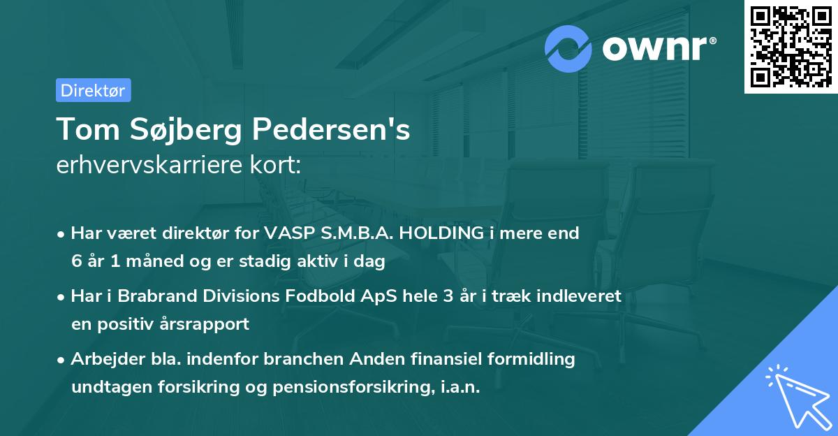 Tom Søjberg Pedersen's erhvervskarriere kort